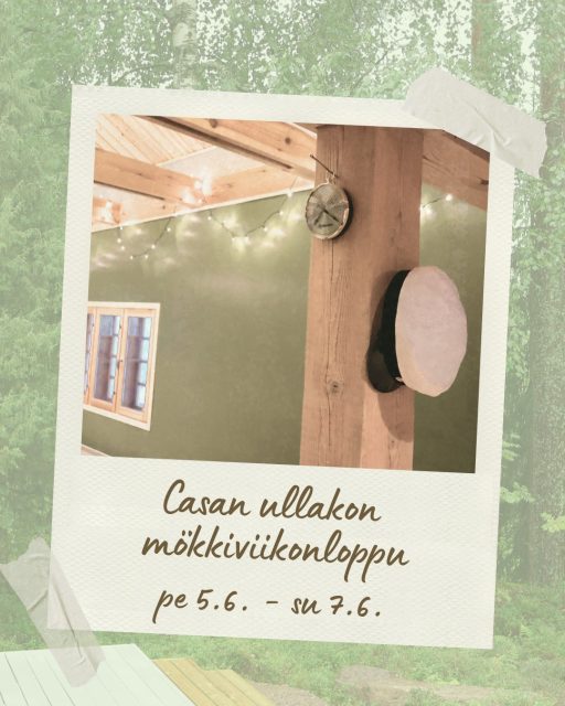 Tervetuloa viettämään mökkiviikonloppua Kymenlaakson Osakunnan Inspinhoviin Casan Ullakon Osakuntien kesken! 🌻

Tänä kesänä Kymenlaakson Osakunta tarjoaa Casan Ullakon Osakuntien jäsenille mahdollisuuden päästä viettämään yhteistä kesäviikonloppua perjantaista sunnuntaihin 5. - 7.6. Elimäelle, Kymenlaakson Osakunnan Inspinhovi-nimiselle mökille! Vapaa saapuminen mökille on mahdollista perjantaina kello 16.00 alkaen. Joukkoon voi liittyä myös muina päivinä oman aikataulun mukaisesti. 🌴

Ilmoittaudu mukaan tämän lomakkeen kautta 31.5. klo 23.59 mennessä: https://forms.gle/N4j94kxn5WXEPAJA8. Linkki löytyy myös Instragramin biosta.

MITÄ? Casan ullakon Osakuntien mökkiviikonloppu
MISSÄ? Inspinhovi, Pajarinmäentie 11 (Google Mapsissa Pajarinmäentie 13)
MILLOIN? perjantai 5.6. klo 16 - sunnuntai 7.6. klo 14, mukaan saa liittyä milloin vain
MITÄ MAKSAA? Ruuat 6-12 euroa, muu osallistuminen ilmaista
PUKUKOODI? Parhaat mökkivaatteet ja halutessasi osakuntanauha ja valkolakki.
MIKSI? Koska yhteisosakuntalainen ystävyys, kesä ja Inspinhovi! <333

Tuuthan siäkii viettää kesäviikonloppuu meiän kaa? 🪻🌻💐🌼🌸